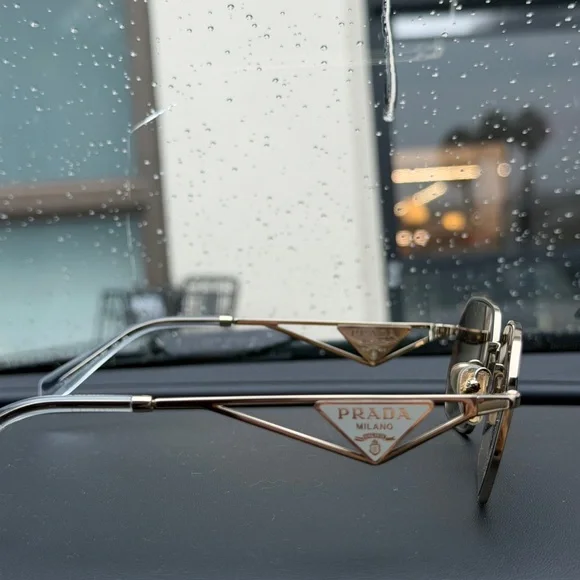 Prada Gold and Gray Sunglasses